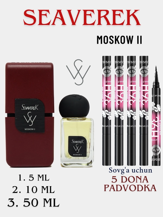 SEAVEREK MOSKOW II Atir ayollar va Erkaklar uchun Nafis Parfyum, 50ml, 10ml, 5ml - 