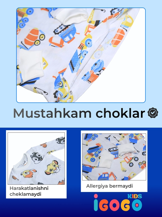 6 oydan 24 oygacha bo'lgan chaqaloqlar uchun pijamalar IGoGoKids
