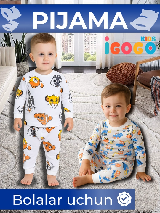 6 oydan 24 oygacha bo'lgan chaqaloqlar uchun pijamalar IGoGoKids