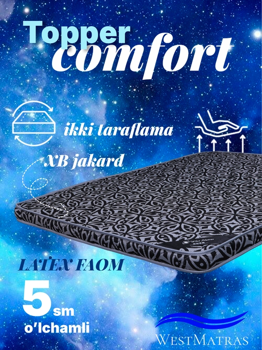 Topper Comfort Latex WestMatras – matras uchun qoplama namatrasnik (5 sm) - 