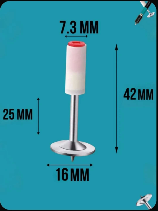 Poroxli pistolet uchun dyubel mixlar, uzunligi 42 mm, diametri 7.3 mm, 200 dona