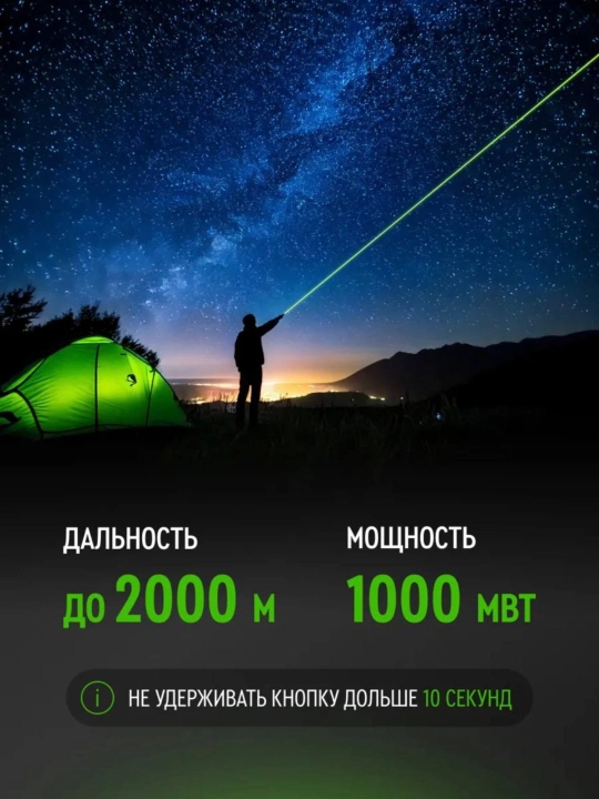 Лазер Laser 303 pointer, для презентации и для мероприятий, ультразеленный