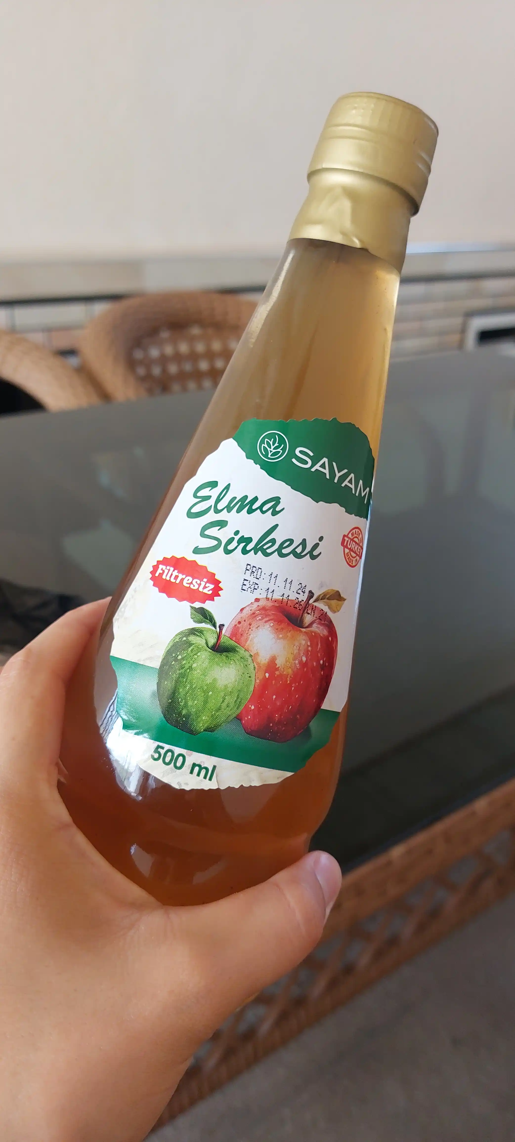 Olma sirkasi, Sayam, organik, filtirlanmagan, 500 ml, Turkiya