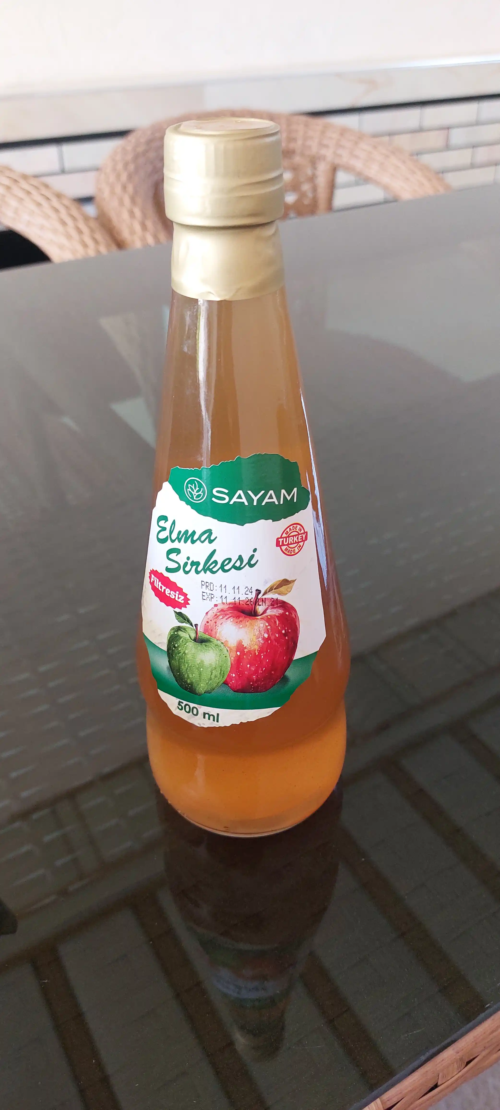 Olma sirkasi, Sayam, organik, filtirlanmagan, 500 ml, Turkiya