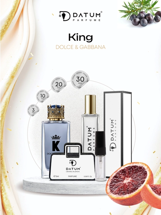 Erkaklar atiri Datum Parfume King, bergamot, lavanda, kedr va ambra bilan - 