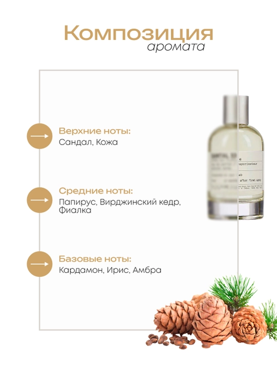 Духи унисекс Datum Parfume Santal 33 с сандалом, кожей, кардамоном и амброй