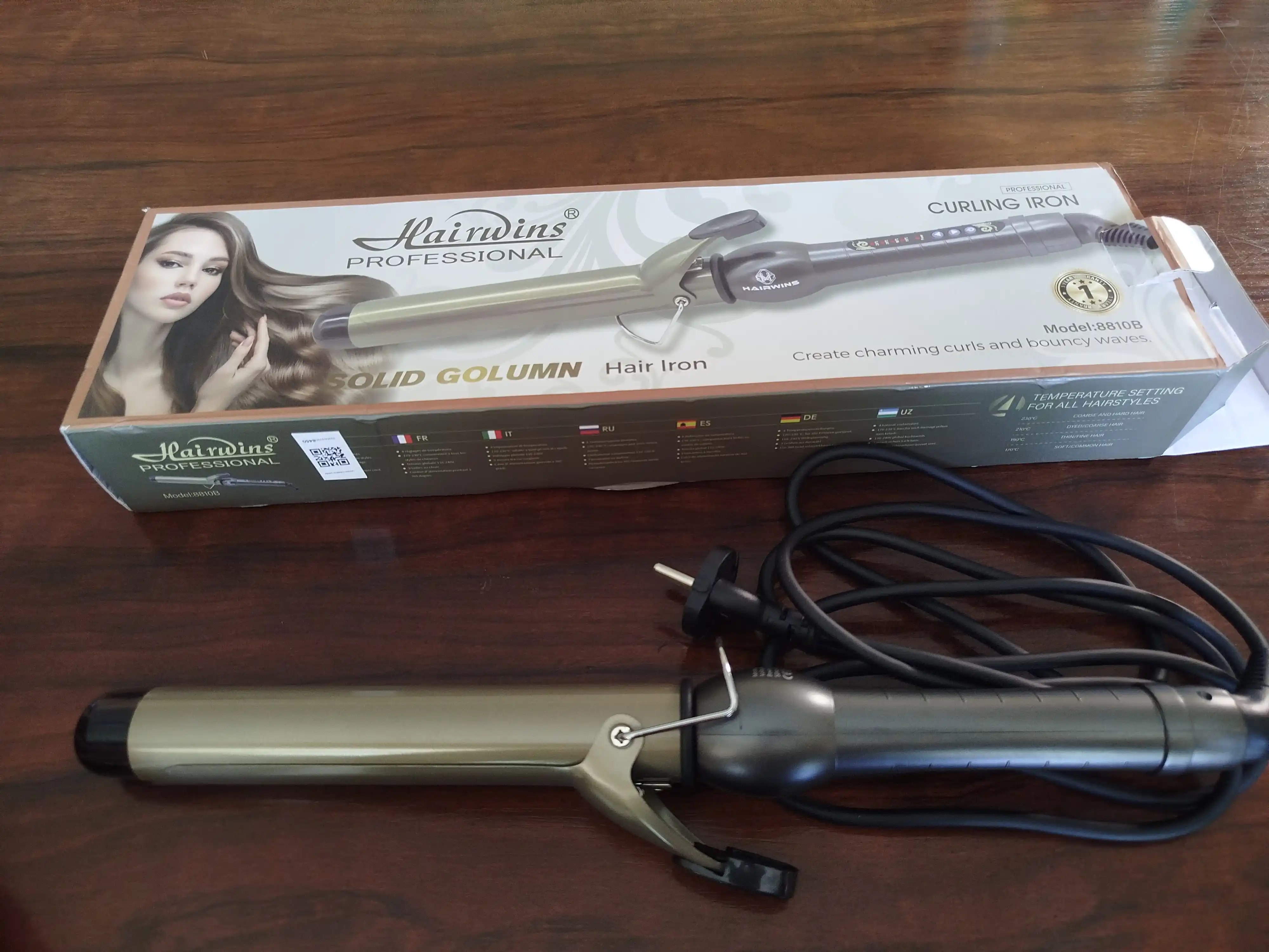 Professional ployka dazmol Hairwins HW-8810 soch turmaklash uchun, harorat nazorati
