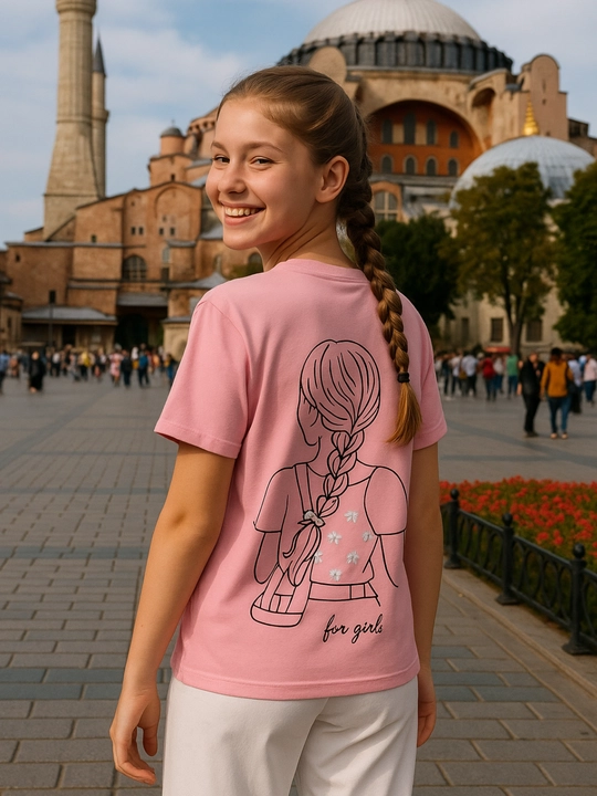 Футболка для девочек, розовая футболка, детская одежда, летняя одежда, красивый дизайн
