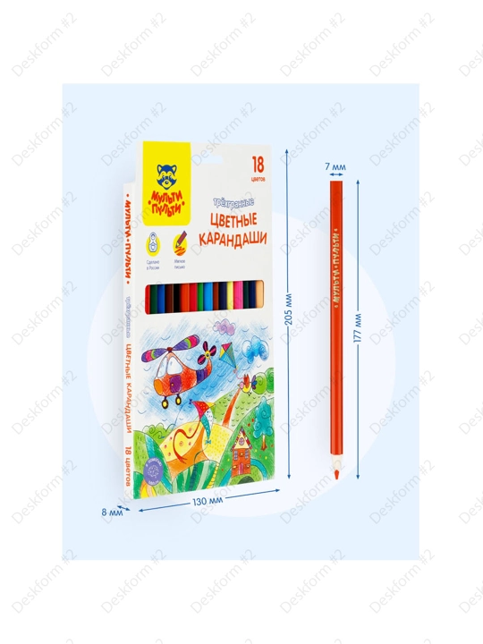 Rangli qalamlar Multi-Pulti "Ajoyib sarguzashtlar," 18 xil rang, uch qirrali CP_41054
