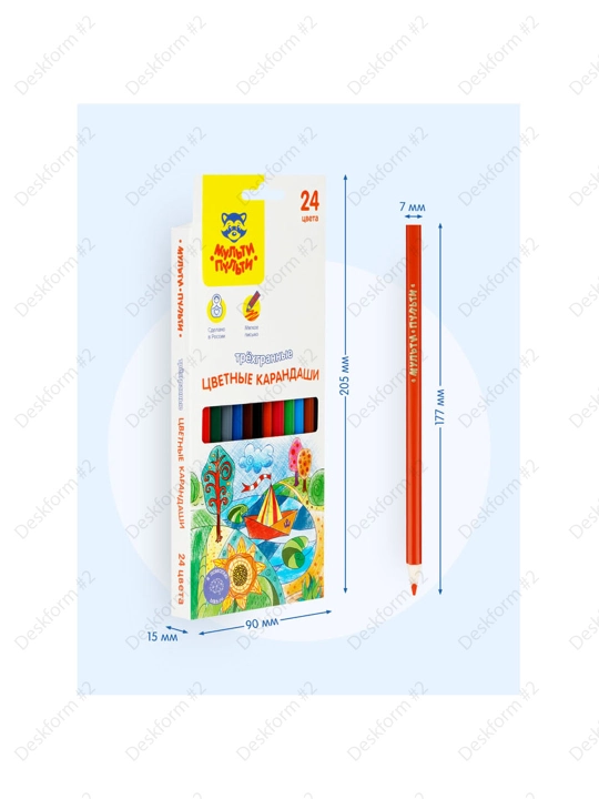 Rangli qalamlar Multi-Pulti "Aql bovar qilmaydigan sarguzashtlar", 24 rang, uchburchak