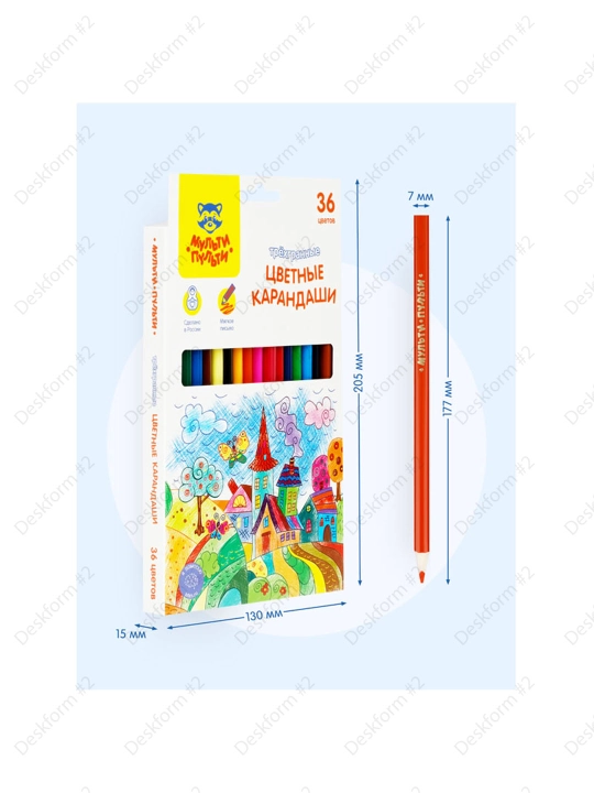 Rangli qalamlar Ajoyib sarguzasht Multi-Pulti, 36 xil rang, uchburchak,CP_41056