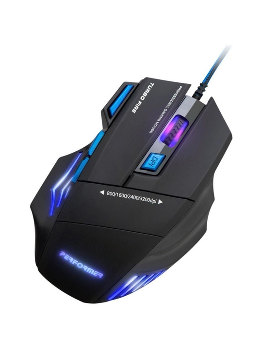 Проводная мышь для игр и офиса, со светодиодной RGB-подсветкой, 3200 точек на дюйм