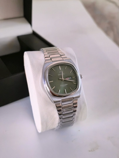 Мужские часы OMEGA классический вид, в подарочной коробке — STATUSS-ОМЕГА1-БИРЮЗ