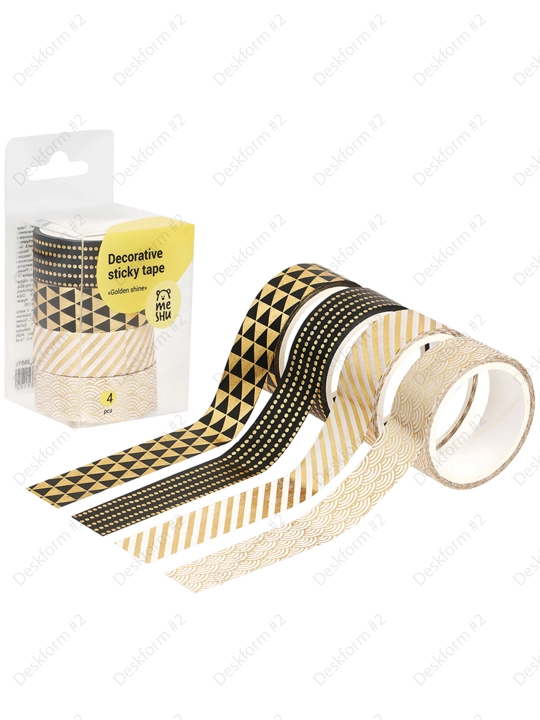 MESHU "Golden shine" yopishtiruvchi dekorativ lentalar to'plami, 4 dona, MS_36919