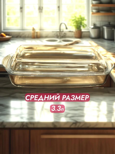 Набор прямоугольных форм PASABAHCE BORCAM, 1950 мл + 1375 мл