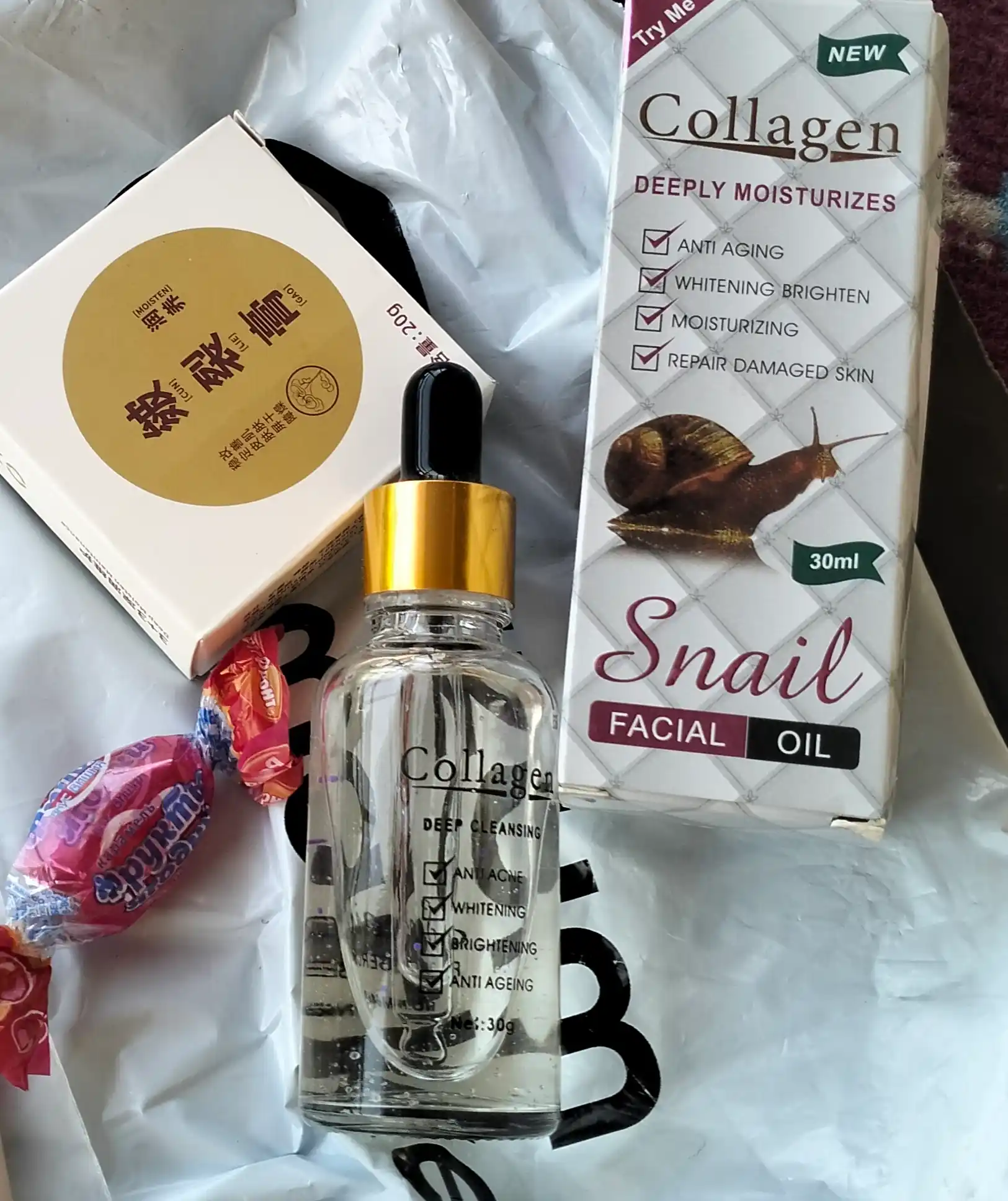 Collagen baza makiyaj uchun, bo'yanish asosi, qarishga qarshi vosita, Collagen Snail, 30 g