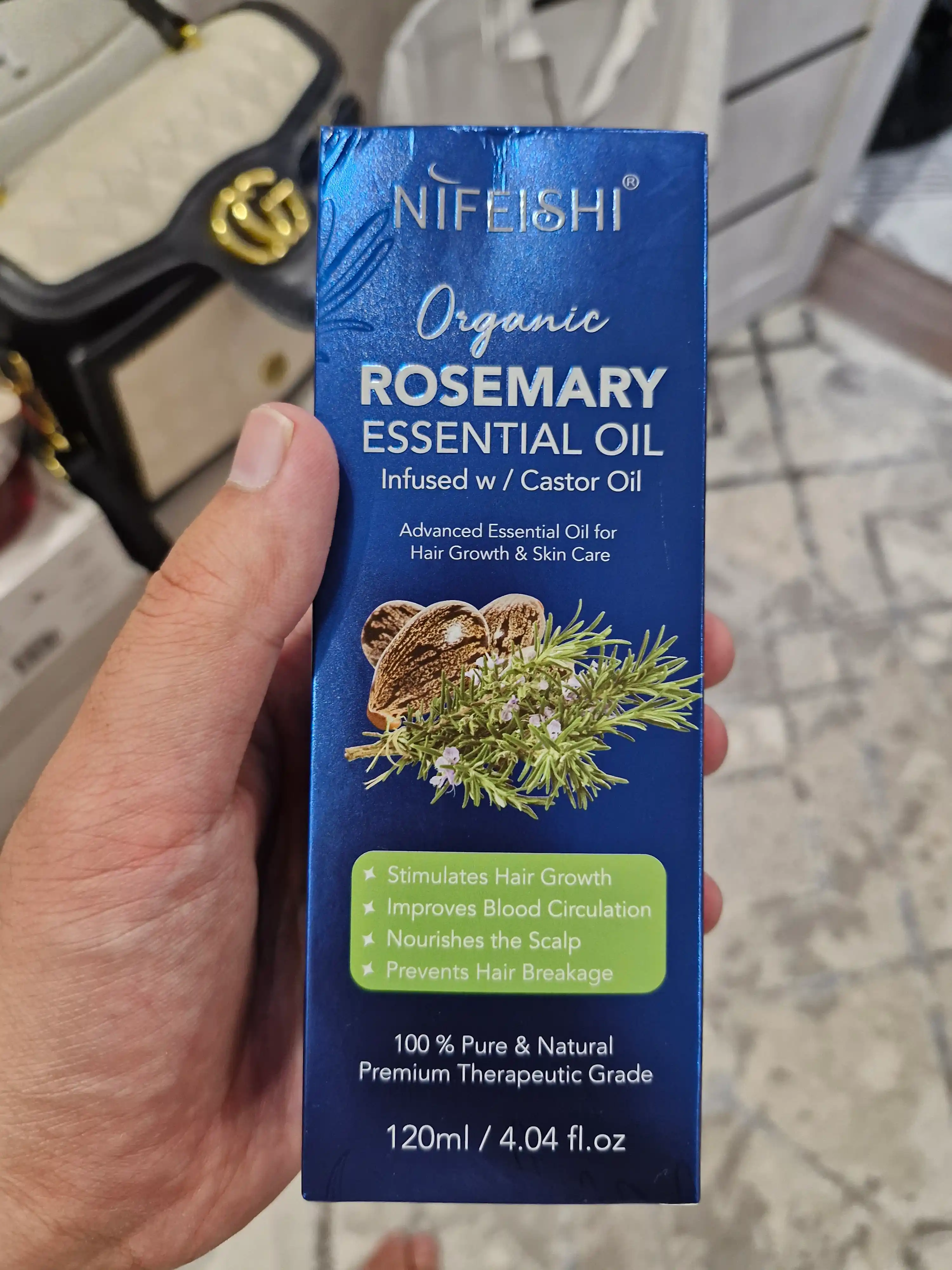 Масло розмарина для волос NIFEISHI Organic, для роста волос, 2 в 1, розмарин и кастор