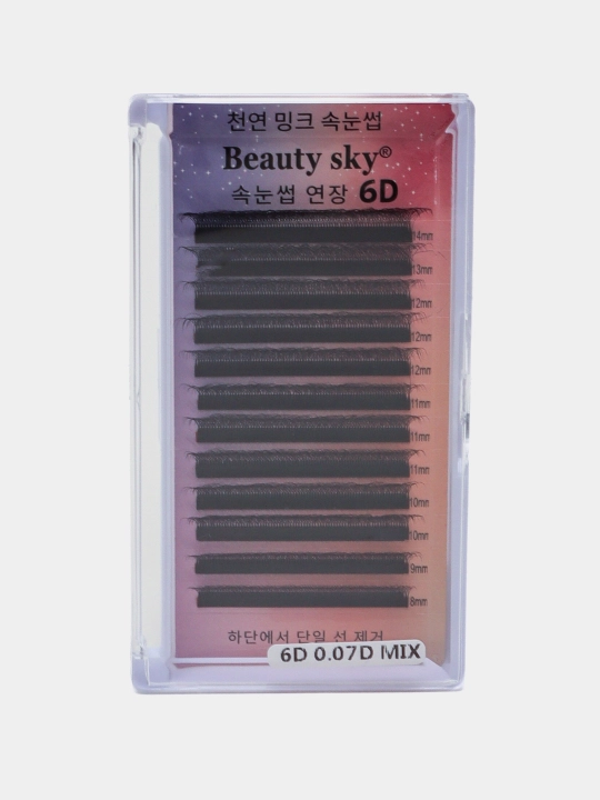 Kiprik ekish uchun, Beauty Sky, soxta kipriklar, narashka, 3D, 4D, 5D, 6D/ 8-14 mm