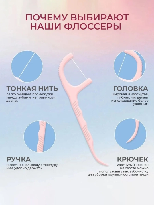 Tish ipi va tish kovlagich ( zubochistka ) flosser myata apelsin uzum qulupnay ta'mli
