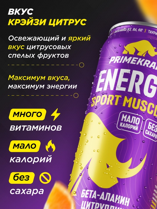 Энергетический напиток Primekraft Energy Sport Power, 450 мл, 1 шт - 