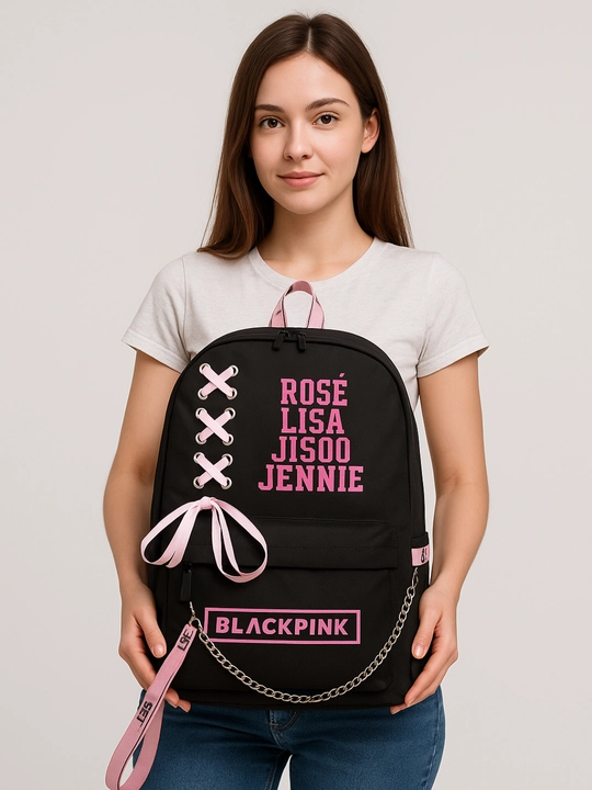 Ayollar uchun BLACKPINKK ryukzaki, zamonaviy maktab uchun ryukzak