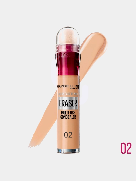 Ko'z atrofi uchun konsiler Maybelline New York The Eraser Eye, ton 02 Bej, 6,8 ml - 