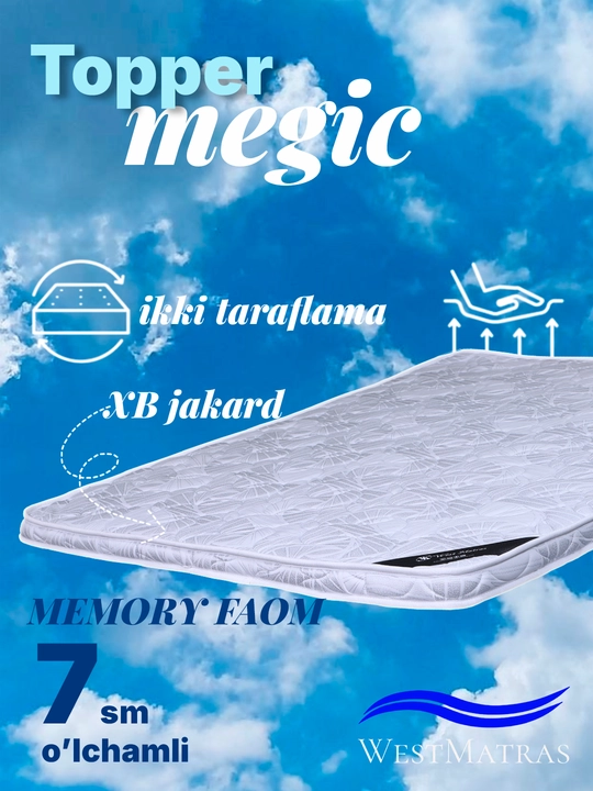 Topper Magic Memory WestMatras – matras uchun qoplama namatrasnik (7 sm)