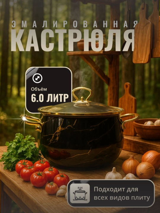 Emal qilingan sho'rva kostryulka, 18*11.5 sm - 2.0 litr, 28*17 sm - 8.0 litr