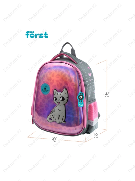 Först F-Glow "PAWsitive" ryukzaki, 37*29,5*16 sm, 2 ta bo'lim, 2 cho'ntak, FT-RY-050303