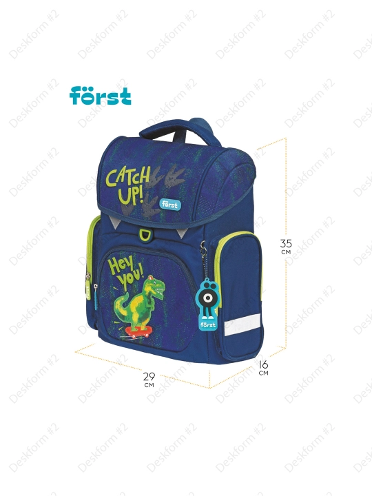 Ранец Först F-Set "Catch up", 35*29*16 см, 1 отделение, 3 кармана, пенал, FT-RY-030303