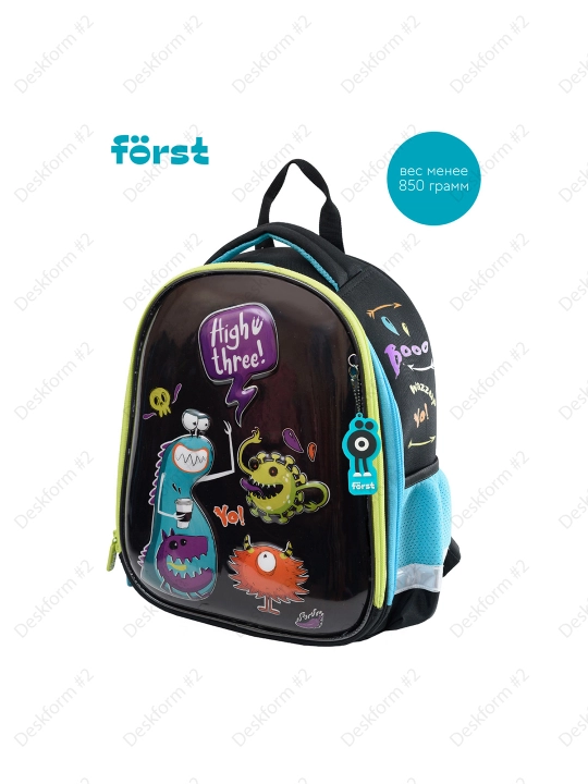 Ранец Först F-Glow "Monster party", 37*29,5*16 см, 2 отделения, 2 кармана, FT-RY-050603