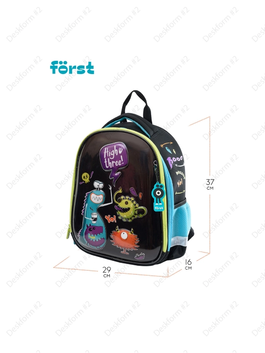 Ранец Först F-Glow "Monster party", 37*29,5*16 см, 2 отделения, 2 кармана, FT-RY-050603