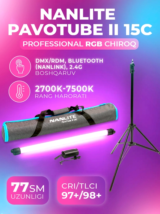 RGB chiroq Nanlite Pavotube ll 15C 1 to'plam
