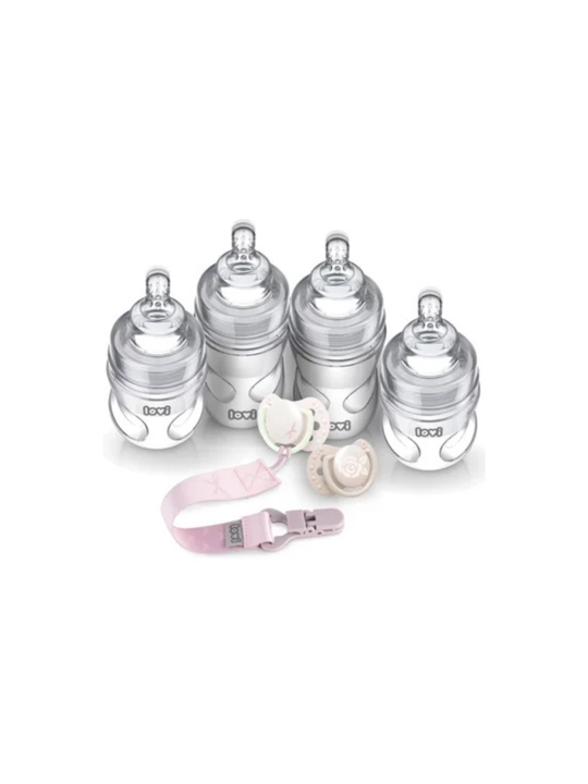 LOVI Стартовый набор Baby Shower: 4 бутылочки, 2 пустышки, цепочка