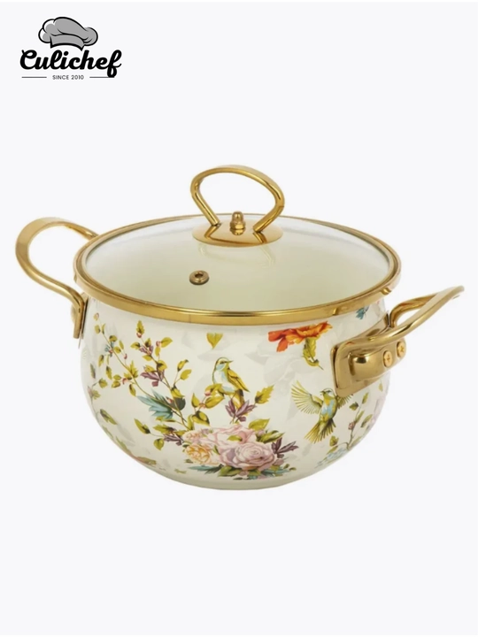 Emal qilingan sho'rva kostryulka, 18*11.5 sm - 2.0 litr, 28*17 sm - 8.0 litr