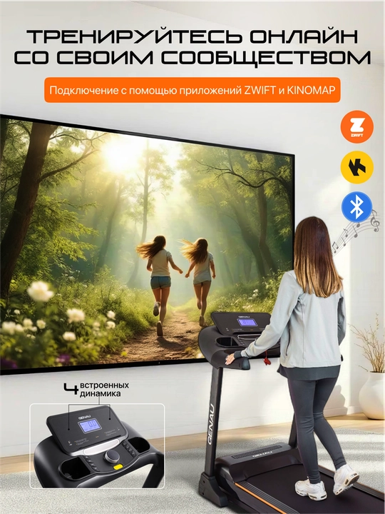 Беговая дорожка Genau Everest D1000S, максимальный вес 140 кг, *RT2-05A