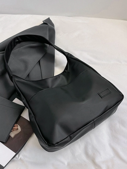 Сумка женская с карманом на плечо, кожаная, хобо тоут, на учебу — OKBAGS-СУММЕШ-ЧЕРН