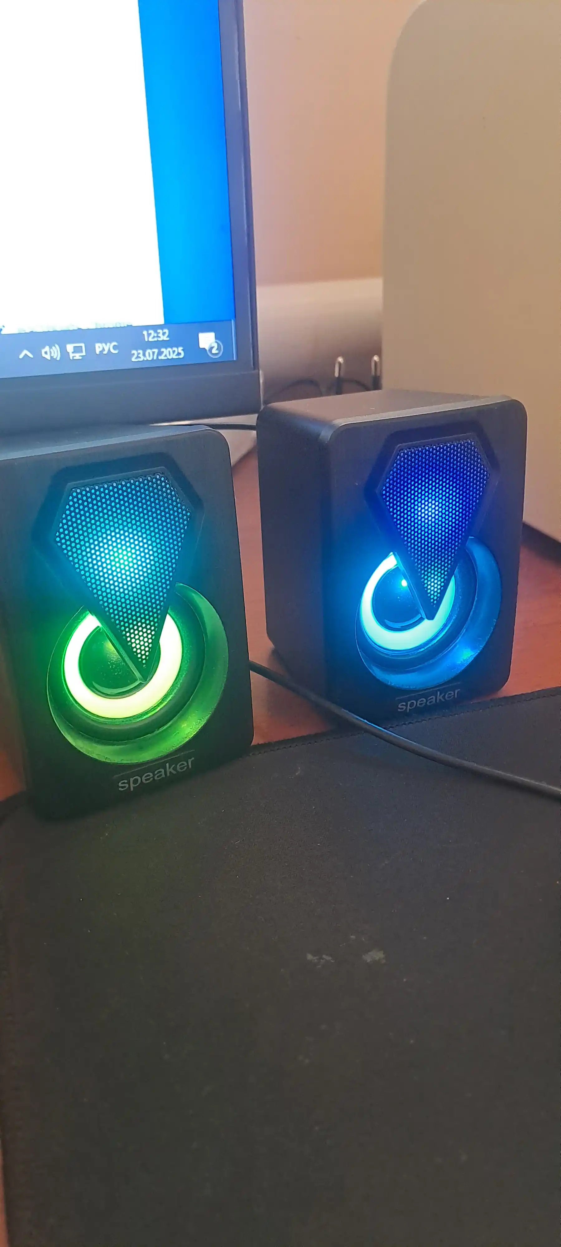 Колонки мини с RGB подсветкой, для компьютеров, смартфонов и ноутбуков, USB