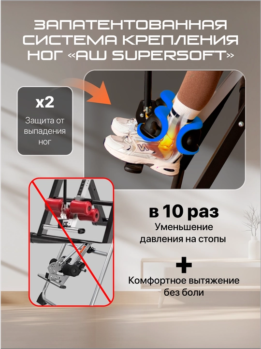 Inversion stoli Genau FitSpine EA-350, qoramtir ko'k, bel og'rig'idan, og'irlik 136 kg