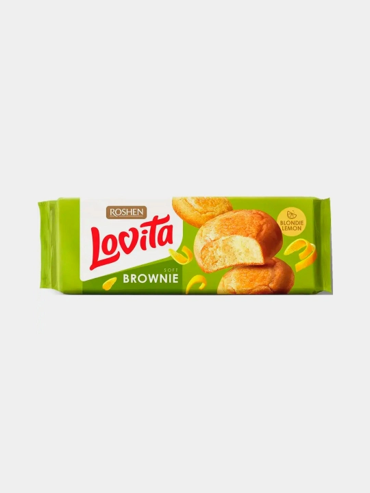 LOVITA "BLONDI BRAUNI" limonli qo‘shimcha pishiriq, 152 g