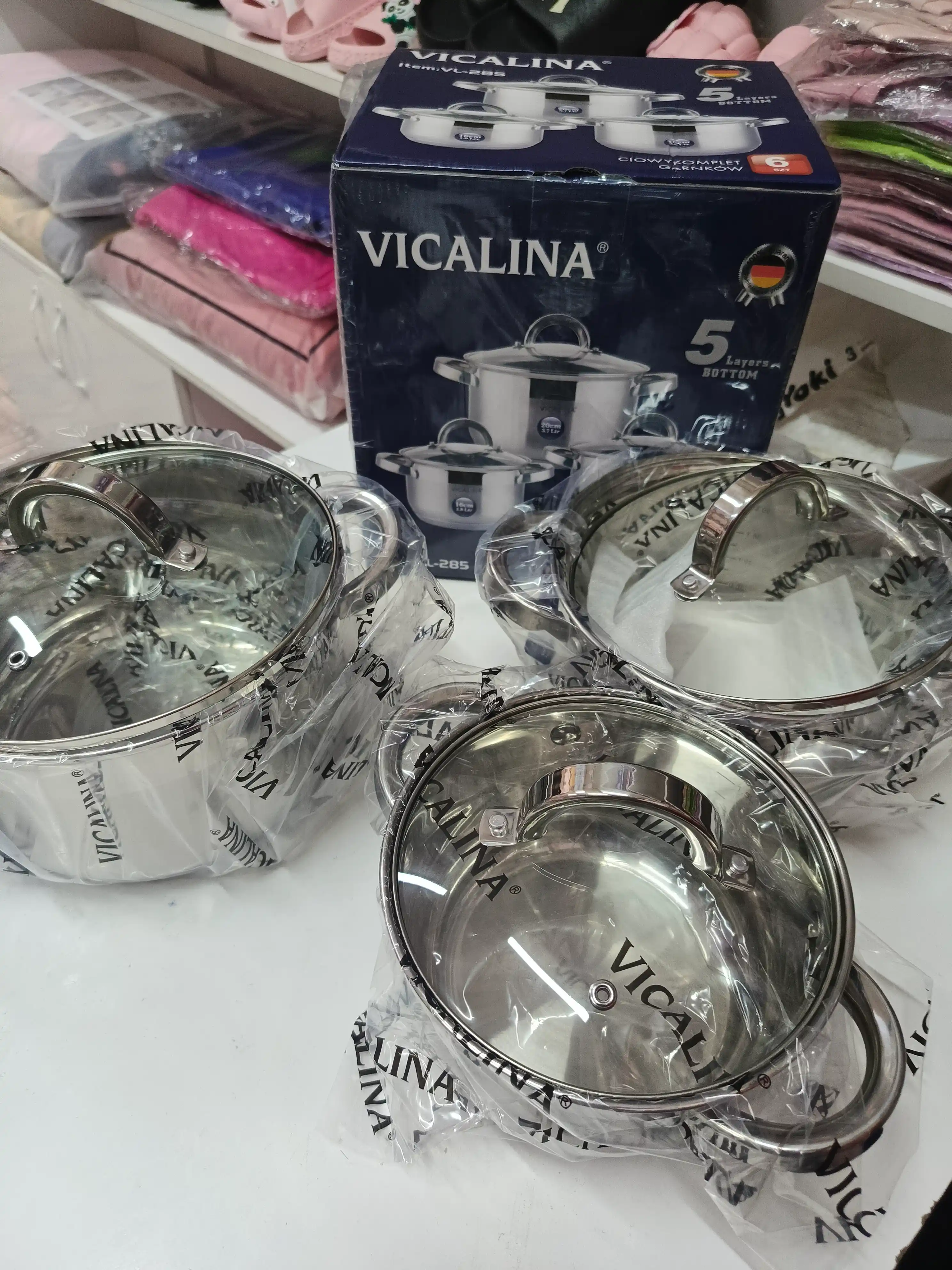 Набор кухонной посуды VICALINA, кастрюли 3 шт, для всех видов плит