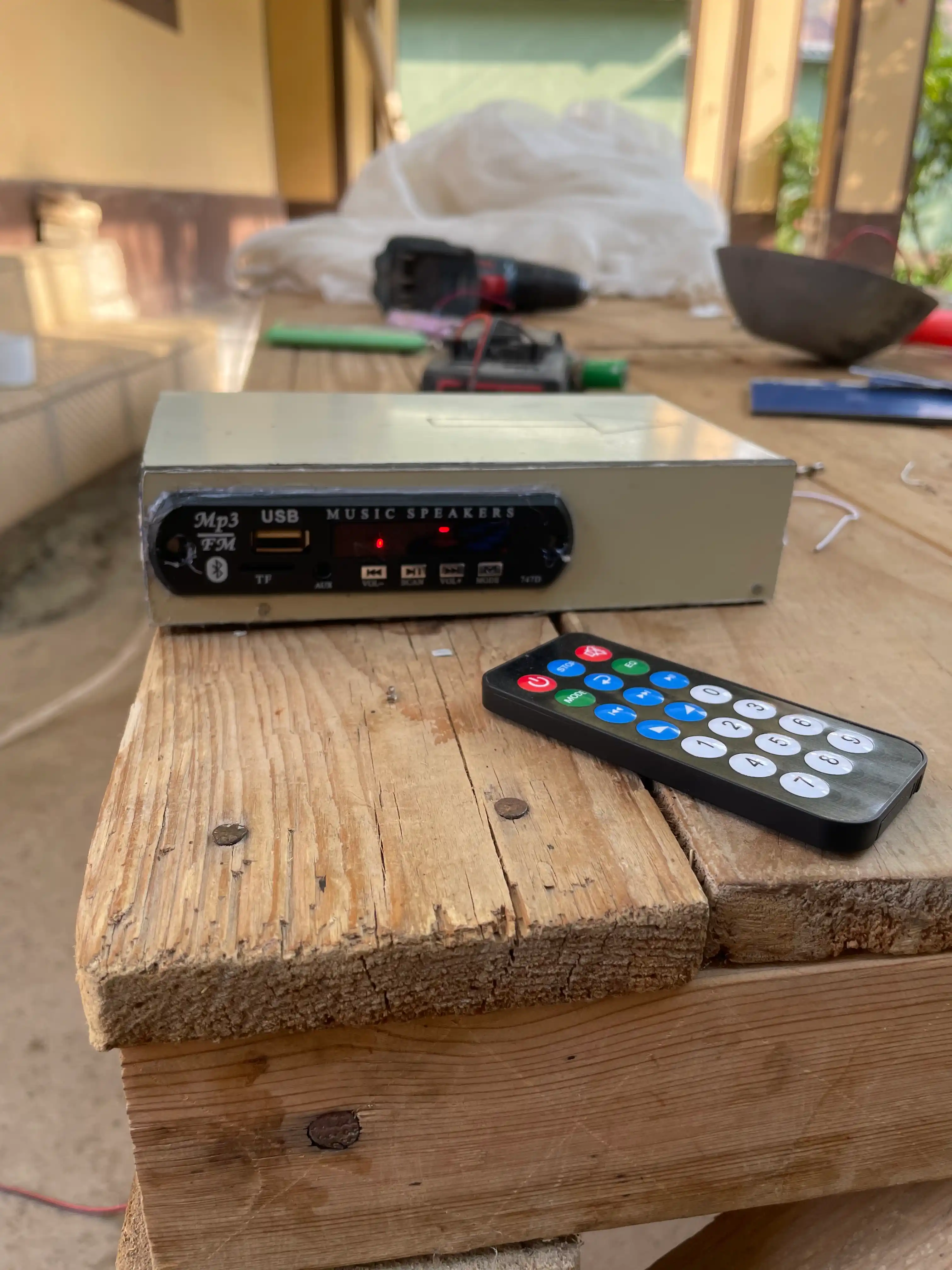 Mp3 modul, audiodekoder pultli, 12V, FM, AUX