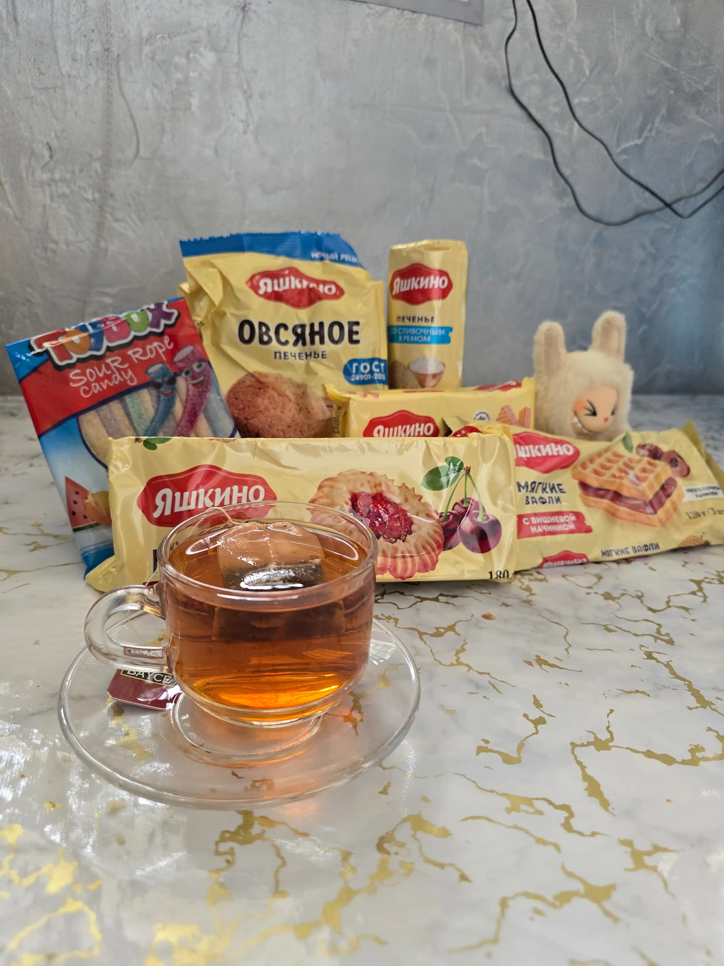 Vafli yumshoq Yashkino, gilos murabbo bilan, 120 g
