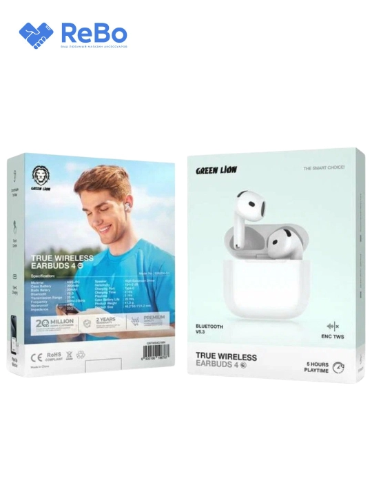 Беспроводные наушники Green Lion True Wireless Earbuds 4- Bluetooth Наушники - 