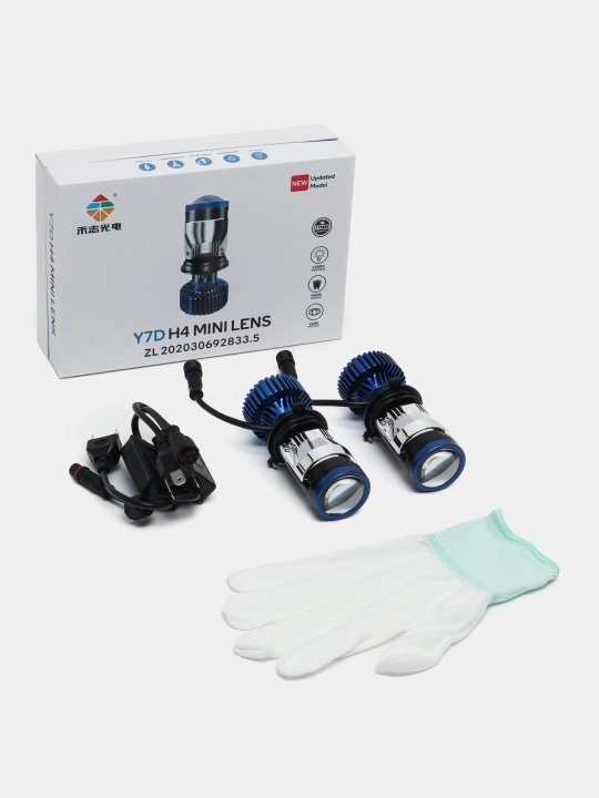 Светодиодные лампы H4 Y7D для авто – мощный яркий свет, линзовый LED