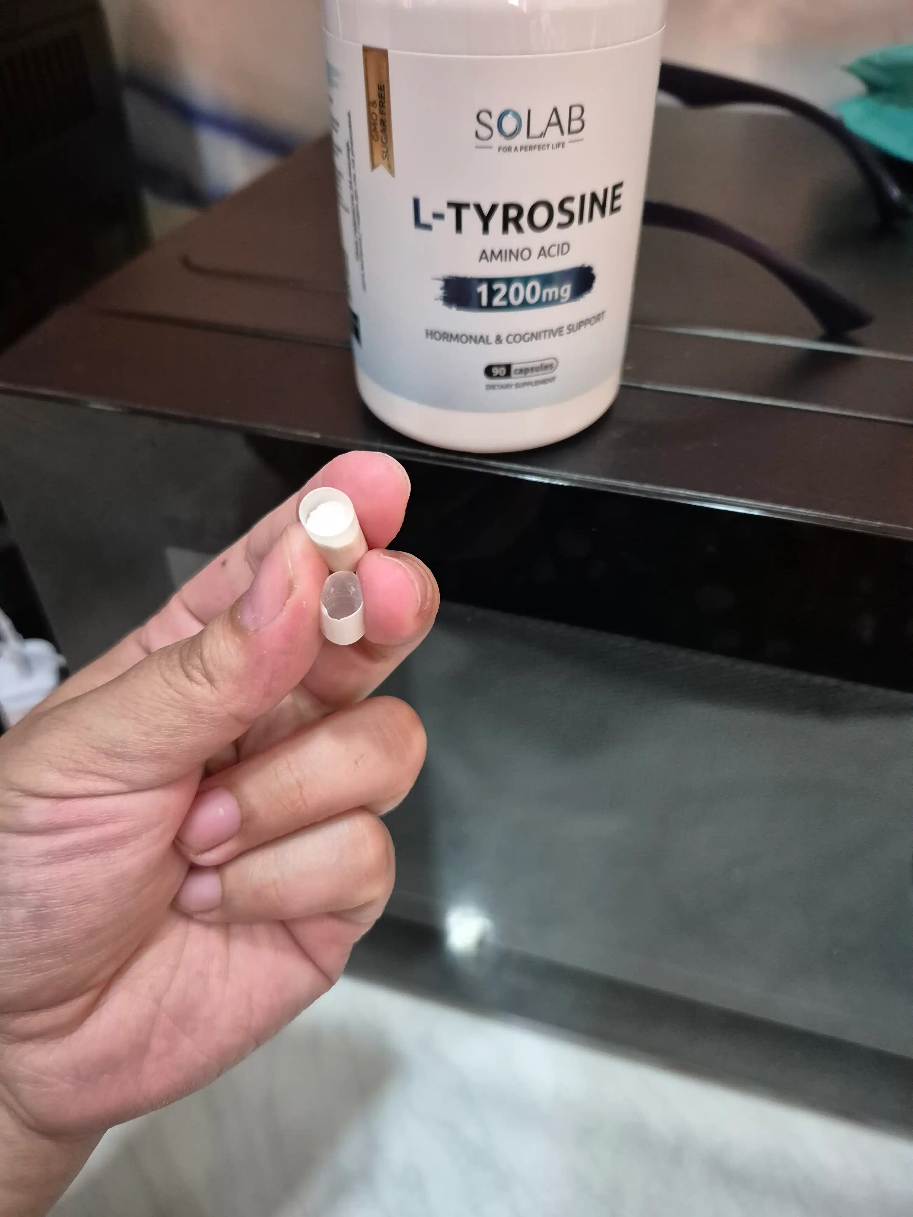L-Tirozin, SOLAB, 1200 mg, 90 kapsula