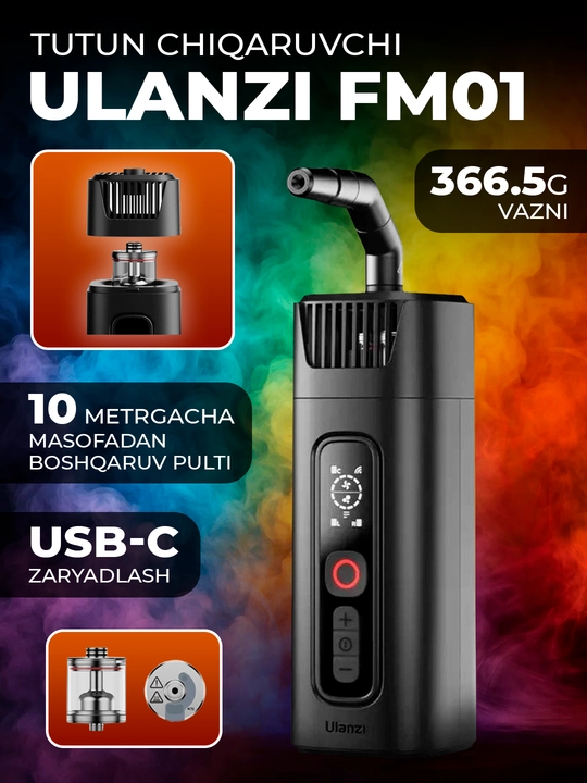 Tutun chiqaruvchi Ulanzi FM01 Filmog Ace Portativ Tuman Generatori, Video va Fotoeffektlar