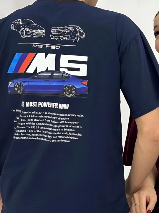 BMW M5 F90 printli erkaklar sport kostyumi, Oversize, o'smirlar uchun futbolka va shortik