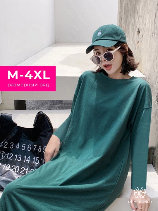 Платье футболка с принтом, для дома, повседневное — EllyFashion