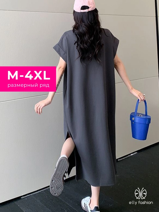 Платье футболка с принтом, для дома, повседневное — EllyFashion